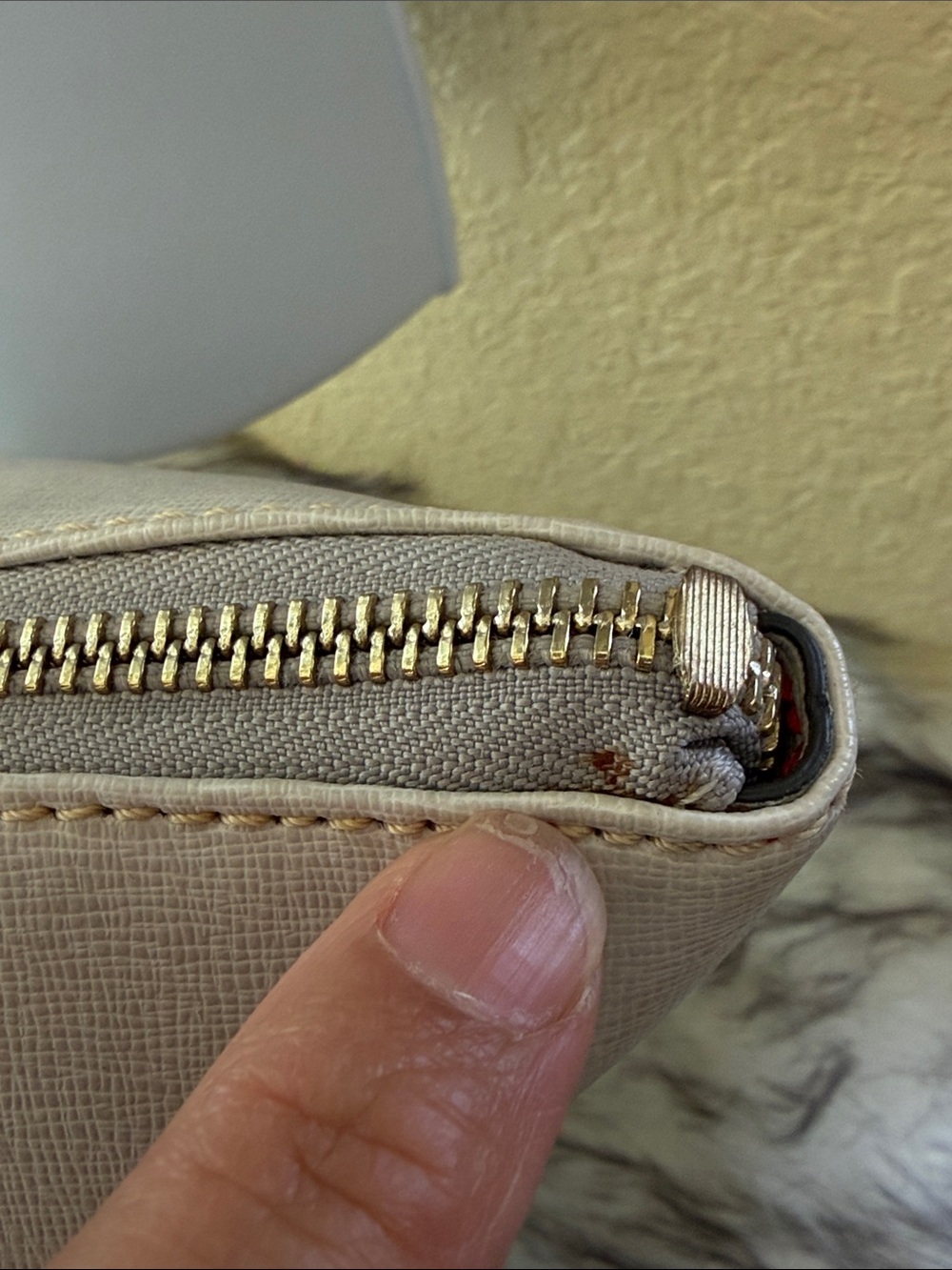 Dooney & Bourke Beige Saffiano leather Tobi Tote with Tassel & dust bag. - Picture 10 of 10